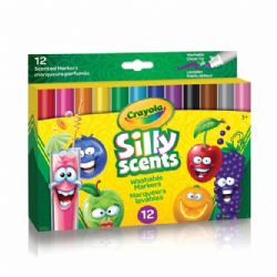CRAYOLA - 12 MARQUEURS OBLIQUE SILLY SCENTS